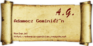 Adamecz Geminián névjegykártya
